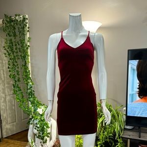 Red velvet rabbit long back bodycon dress